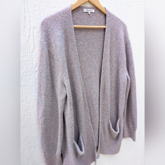Madewell Cozy Short Walking Cardigan In Boysenberry Alpaca Blend Size Large - Picture 2 of 6